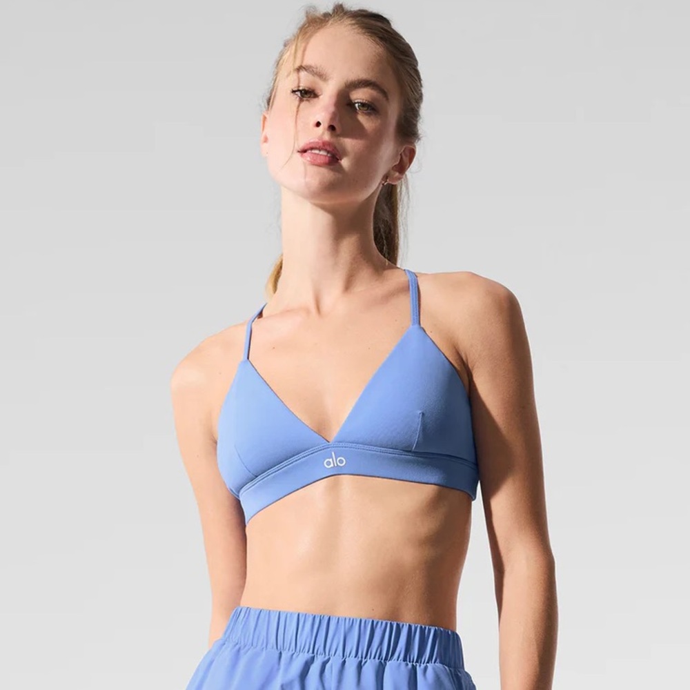 Alo Crystal Clear Blue Splendor Bra
